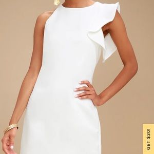 Dinah white one shoulder dress